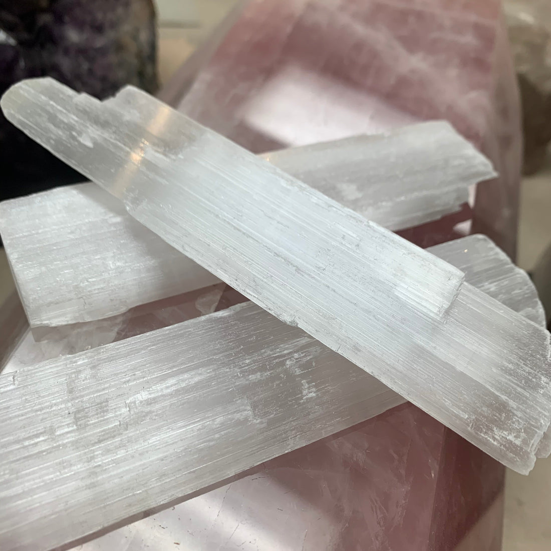 Selenite sticks for clearing energy