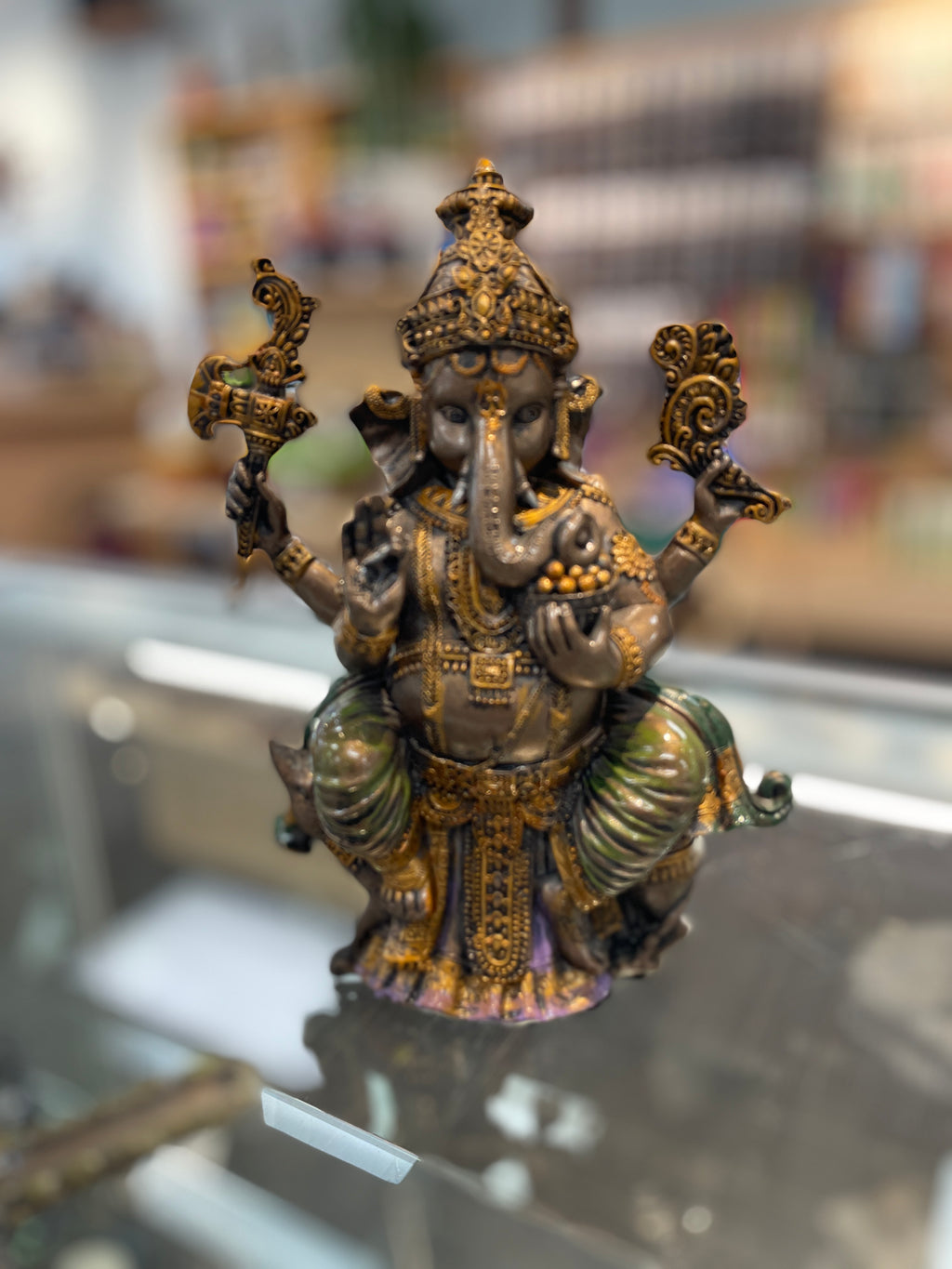 Ganesha with Modak Bowl Statue - ST13