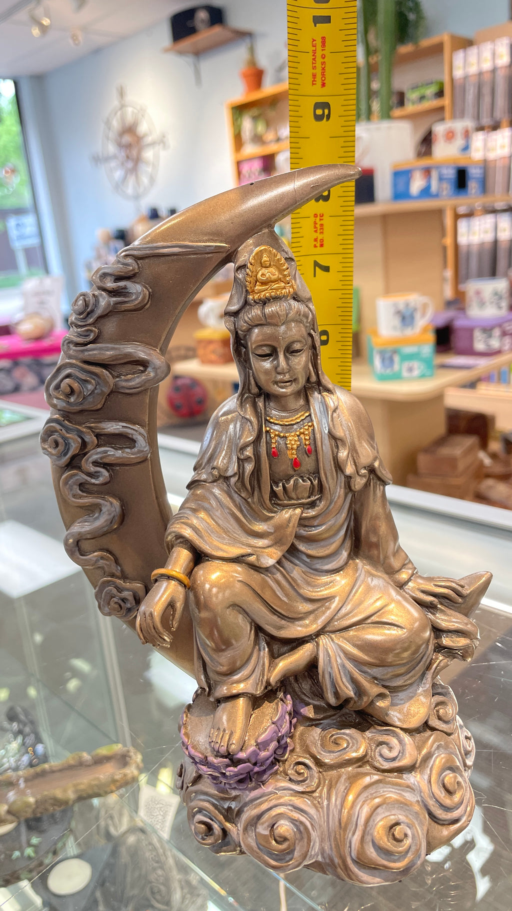 Kwan Yin on Crescent Moon Statue - ST15