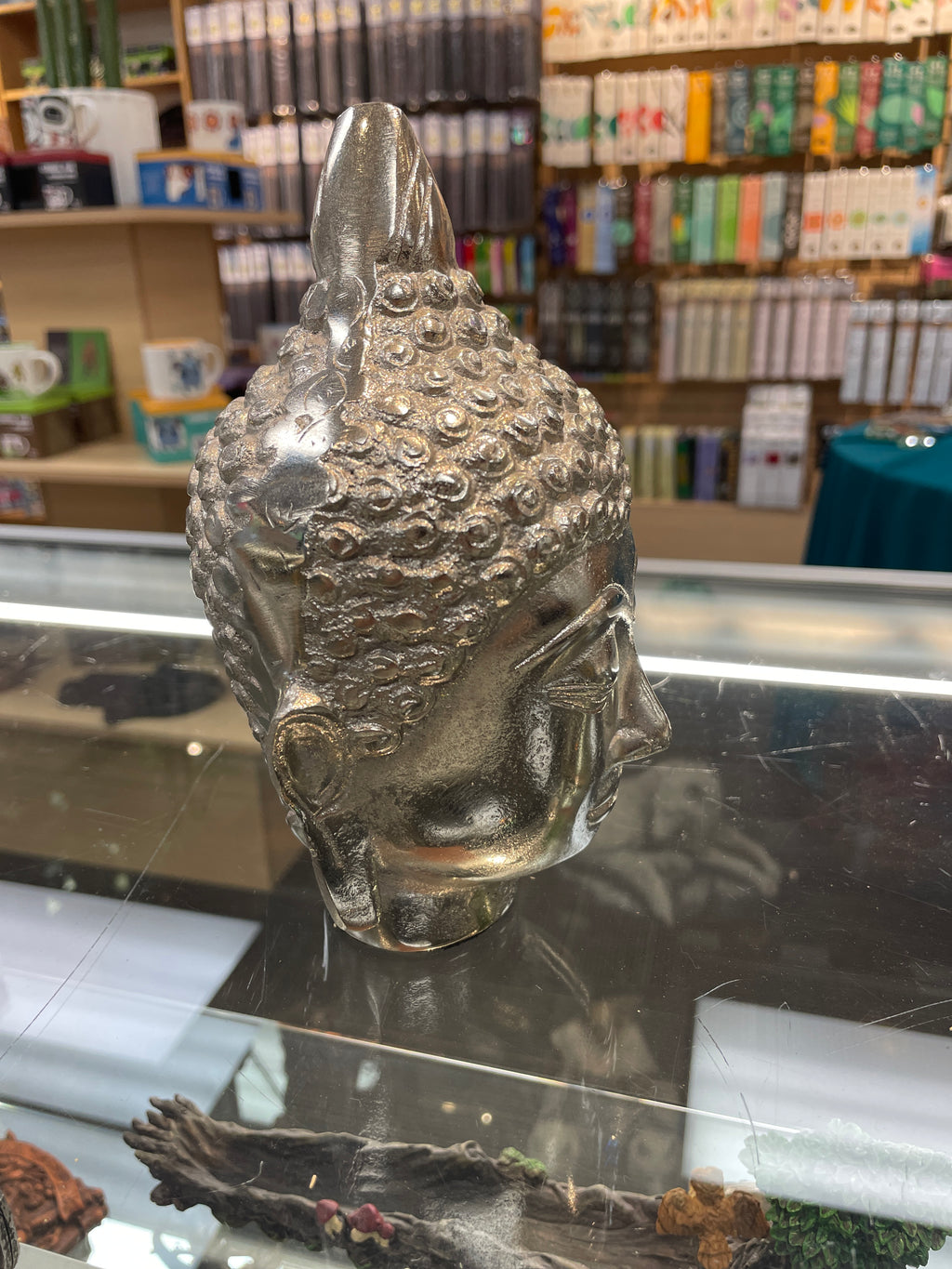 Silver Buddha Head Statue - ST05