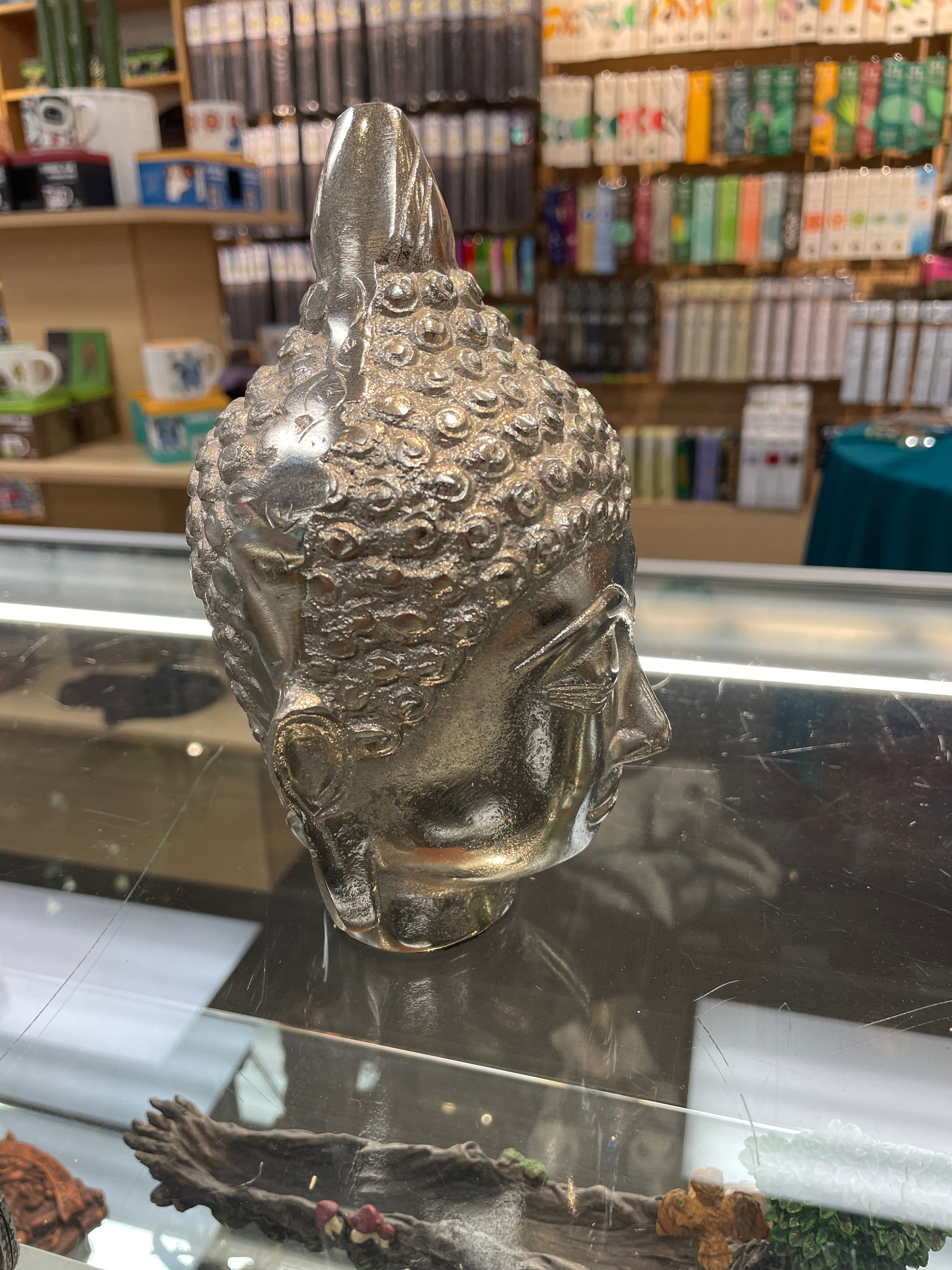 Silver Buddha Head Statue - ST05